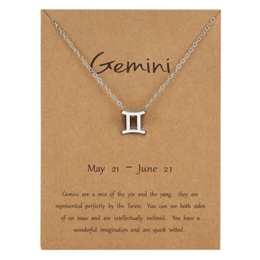 Silver Stylishconstellation Symbol Necklace -Gemini